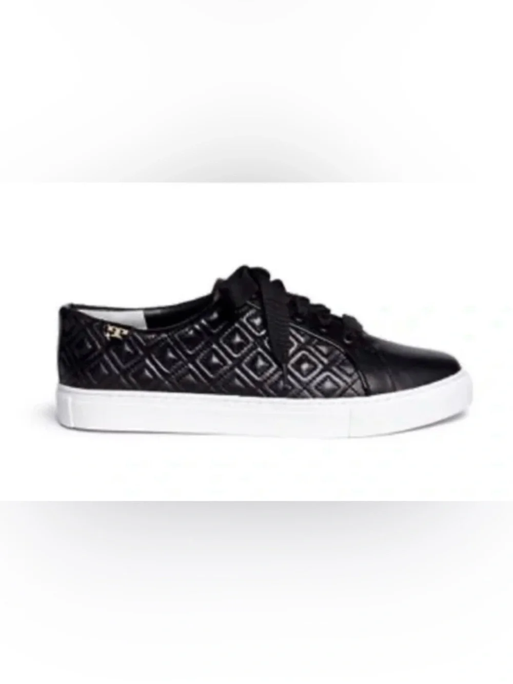 🛍️Tory Burch Quilted Marion Black Leather Women's Sneakers - Size 8